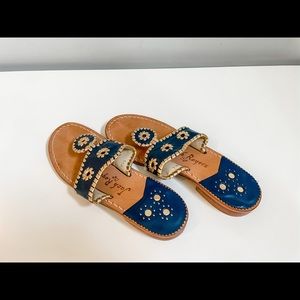 Jack Rogers Navy & Gold Sandals